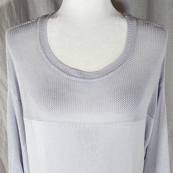 89th & Madison pale grey oversize rayon summer knit sweater, XL, NWOT - Picture 2 of 5